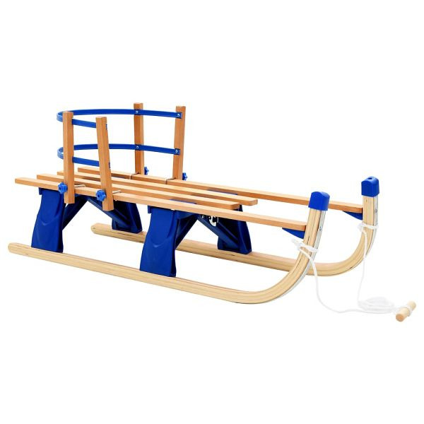 vidaXL Klappschlitten mit Rückenlehne Holz 119 cm, Blau, 91458