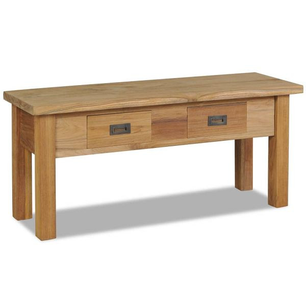 vidaXL Flurbank Teak Massiv 90 x 30 x 40 cm, Material: Teak-Massivholz, 244486