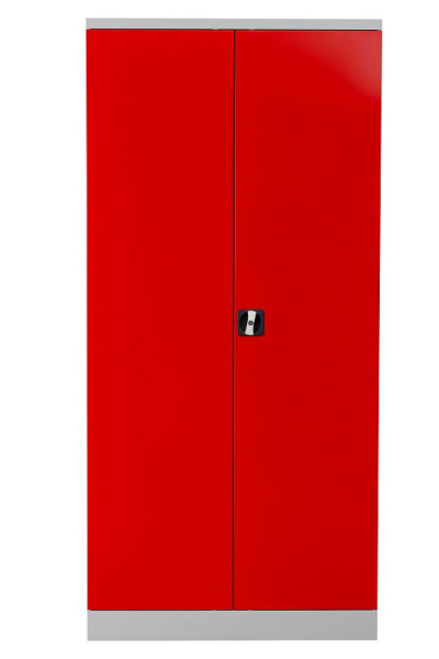 Gürkan Flügeltürenschrank, 42 x 92 x 195 cm, Lichtgrau, Feuerrot, Verzinkt, Fachboden Stück 4, FLC.19/NV, 100068