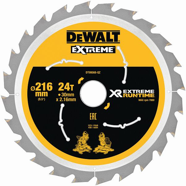 DeWalt Kreissägeblatt stationär 216/30mm 24WZ/FZ, DT99568-QZ