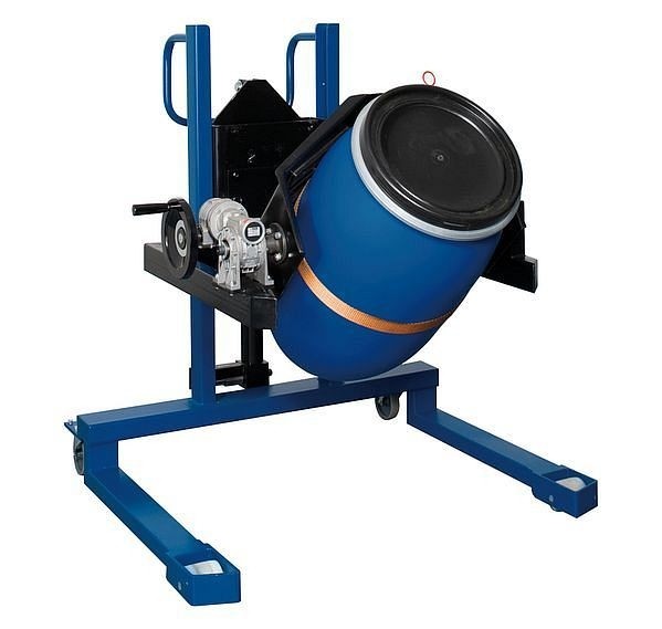asecos Fasslifter, mit Fußpumpe, mit breitem Fahrwerk, Hubbereich 0–750 mm, 23292