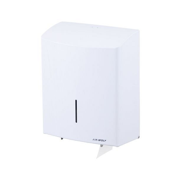 Air Wolf Großrollenspender für 1 Großrolle, Serie Alpha, H x B x T: 333 x 265 x 147 mm, Edelstahl weiß, 60-108