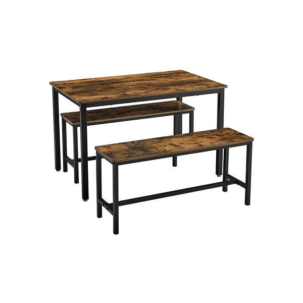 VASAGLE Küchentisch-Set, Vintagebraun-Schwarz, KDT070B01, 0194343105895