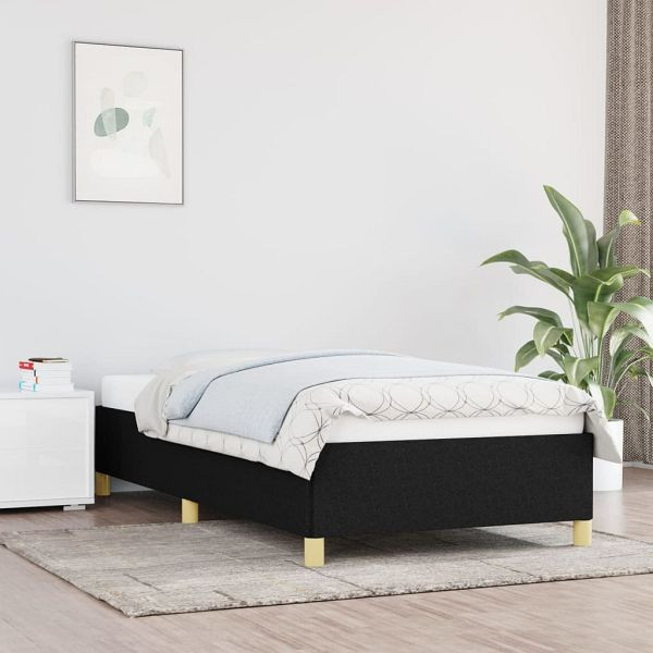 vidaXL Bettgestell Schwarz 90x190 cm Stoff, Material: Stoff (100% Polyester), Sperrholz, Holzwerkstoff, 347127