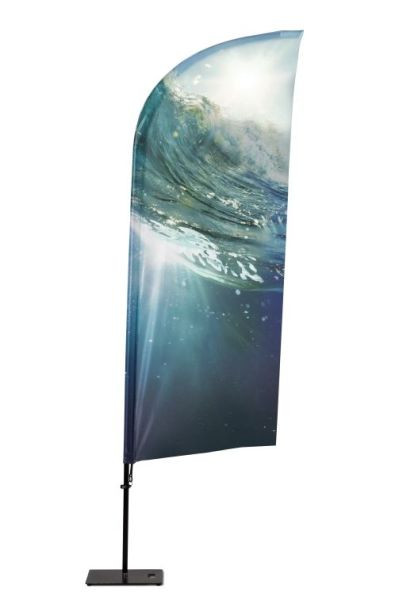 Showdown Displays Beachflag Alu Wind-Form 255cm Gesamthöhe mit luxuriöser Tasche, BFAW255-L