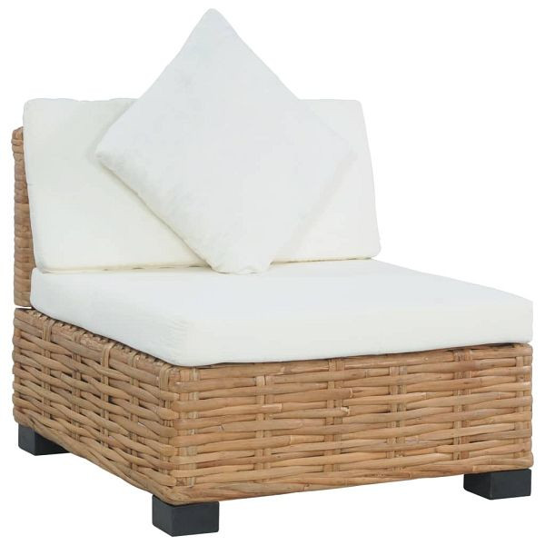 vidaXL Sofa ohne Armlehnen mit Kissen Natürliches Rattan, 286280