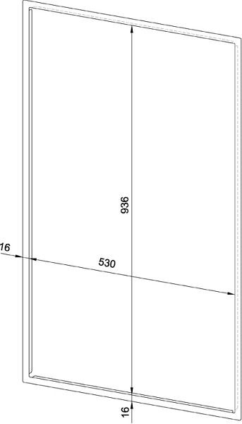 Wagner EWAR Abdeckrahmen für Gerätemaß 530x936, matt geschliffen, 768662