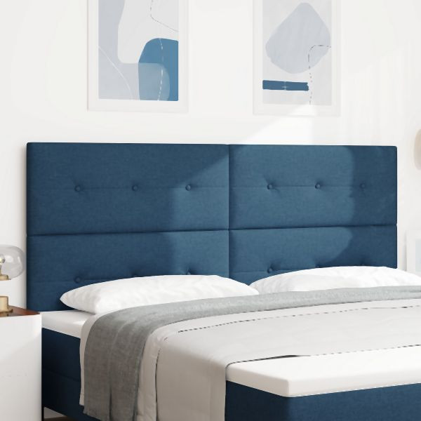 vidaXL Kopfteil Gepolstert Blau 200 cm Abmessung Stoff, 3337866