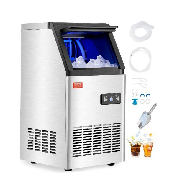 VEVOR Kommerzieller Eisbereiter Eismaschine 45,36kg/Tag LED Anzeige Restaurant, SYYTSFBZBJX8LA49RV2