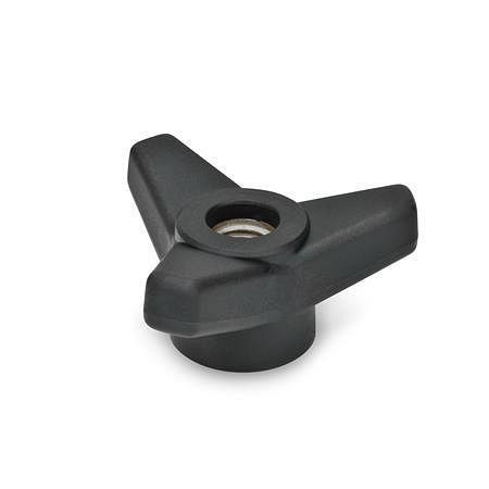 Ganter Dreisterngriffe mit Messing-Buchse (GN 5330-45-M6-E), VE: 25 Stück, 5330-45-M6-E