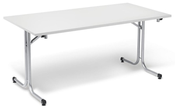 Deskin Klapptisch MODUL, Platte Dekor Weiß, Gestell Alusilber RAL 9006, B 1600 x T 800 x H 720 mm, 278838