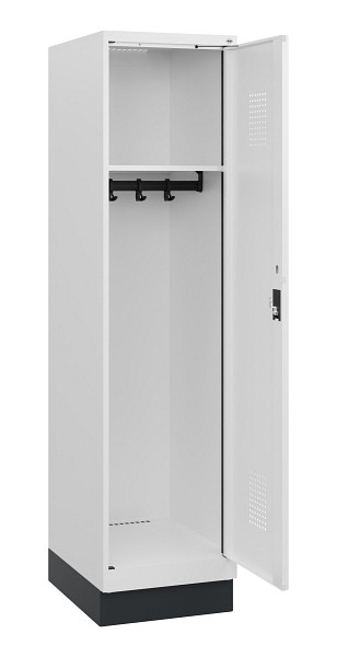 C+P Spind Evolo PLUS, Sockel, 1 Abteil, 1630x400x500mm, 9016/9016, Zylinderschloss, 0490205-12 S10047