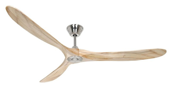 CasaFan Deckenventilator Eco Genuino 180 Chrom gebürstet-Massivholz natur, 318016