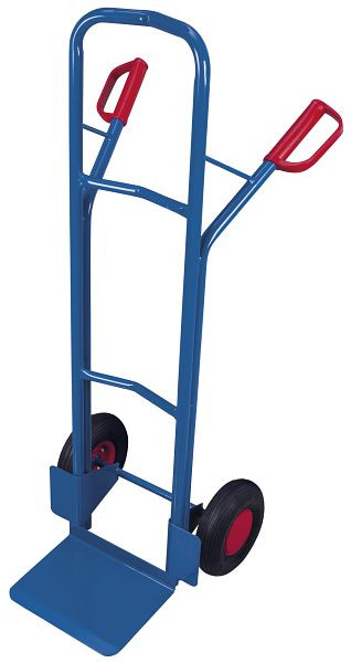 VARIOfit Stahlrohrkarre, Außenmaße: 570 x 585 x 1.310 mm, RAL 5010 enzianblau, Radsatz: Luftbereifung, sk-710.010