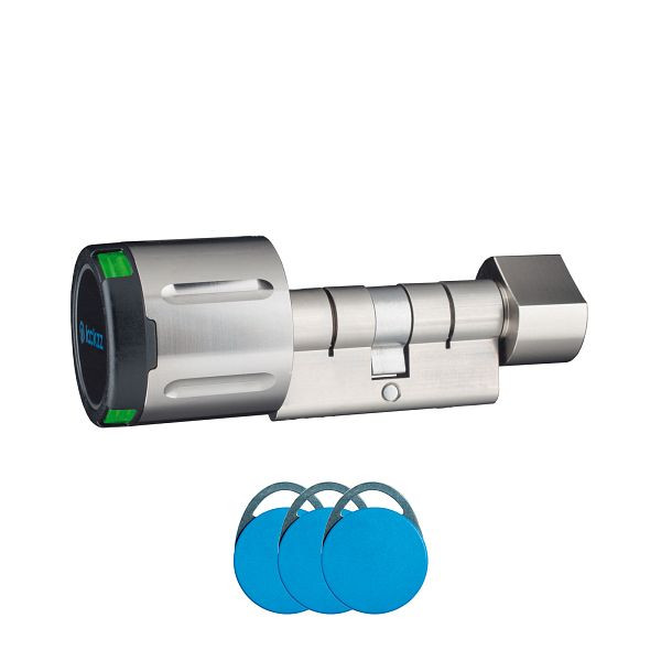 lockzz Elektronisches Türschloss RFID, HOME Starter-Set inkl. 3 Transponder, für Außentüren, Maße (Außen/Innen): 26/55 mm, LZ2122-HS-OD-26-55