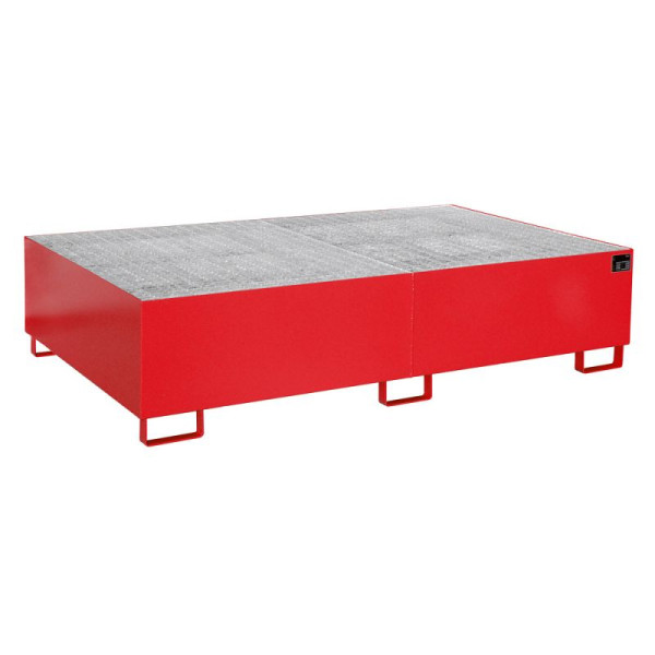 STEIN HGS Regalwanne RW, 1000 Liter, RAL 3000 feuerrot, Gesamthöhe 505 mm, lackiert, Gitterrost, 79217.0068