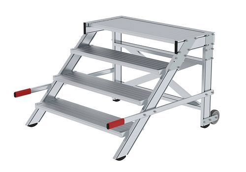 Krause Arbeitsplattform fahrbar, aus Aluminium, 4 Stufen, Stufenbreite 1000 mm, 274516