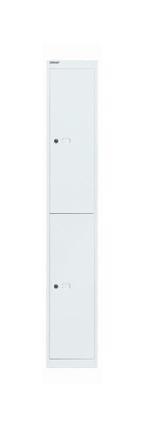 Bisley Garderobenschrank Office, 1 Abteil, 2 Fächer, T 457 mm, verkehrsweiß, CLK182696