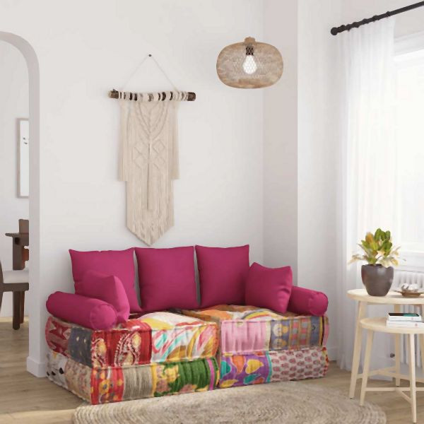vidaXL 7-teilig Dekokissen-Set Rosa Stoff, 350381, 8720845554750