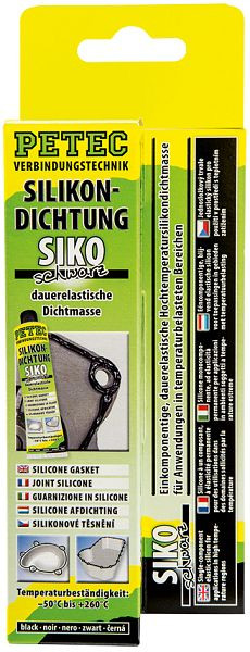 Petec Silikondichtung, Schwarz, 70ml, Sb-Karte, VE: 10 Stück, 97780
