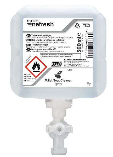 SC Johnson STOKO Refresh Toilet Seat Cleaner Spray (TSC), alkoholhaltiges Spray zur hygienischen Reinigung des WC-Sitzes, 500 ml, 35010