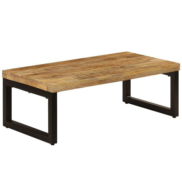 vidaXL Couchtisch 100x50x35 cm Mango Massivholz und Stahl, 247337