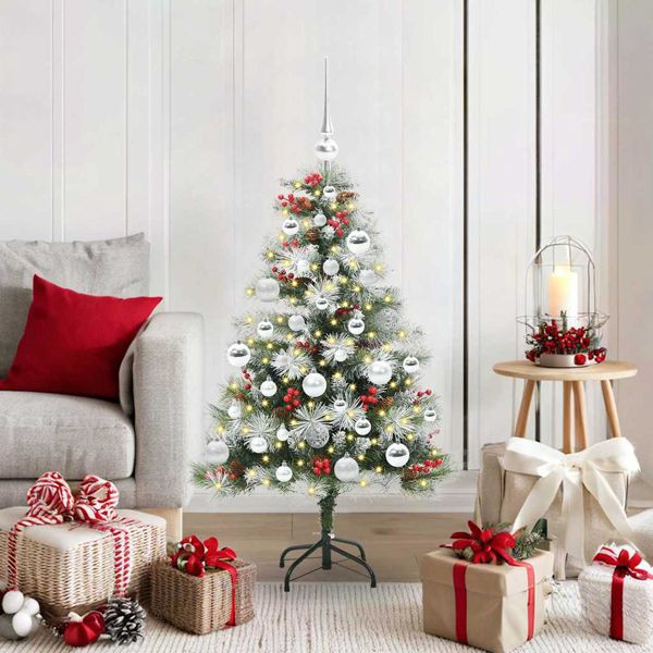 vidaXL Künstlicher Weihnachtsbaum Grün und Weiß 120 cm, 3395166