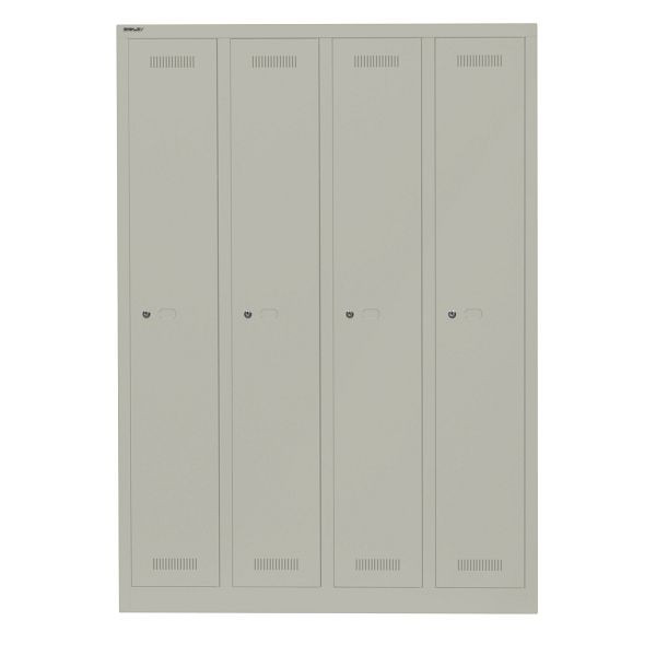 Bisley Garderobenschrank Monobloc™, 4 Abteile je 1 Fach, 673 gänsegrau, ML11Q1673