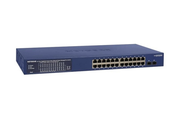 Netgear 24-Port Gigabit Smart Managed Switch, PoE+, 380W, 2xSFP, GS724TPP-300EUS