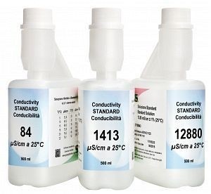 DOSTMANN Kalibrierlösung Leitwert 12880 µS, 500 ml Easy to use Flasche inkl. DFM - Zertifikat, 6031-0055D