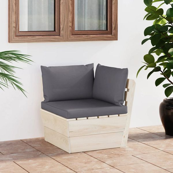vidaXL Garten-Paletten-Ecksofa mit Kissen Imprägniertes Fichtenholz, 3063348
