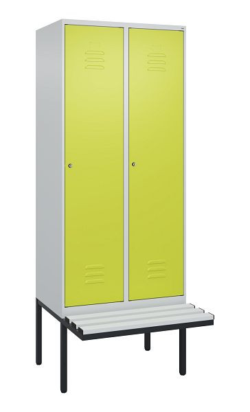 C+P Umkleidespind Classic PLUS, 2 Abteile, 2120x800x815mm, 7035/0024, Zylinderschlösser, 0800407-22 S10025