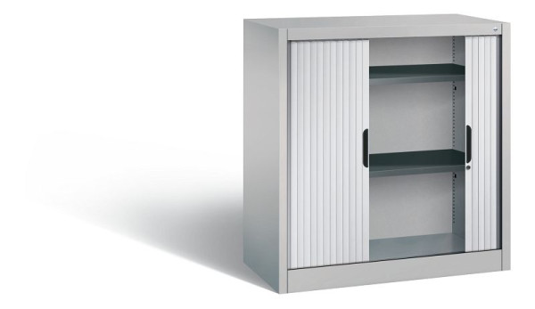 C+P Sideboard mit Rollladen Omnispace, H1030xB1000xT420mm, Farbe: Weißaluminium, Griffmulde, 2 OH, 3242-00 S10085