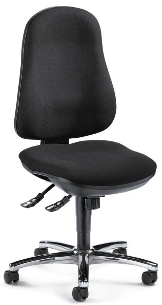 Deskin Bürodrehstuhl COMFORT I ohne Armlehnen, Fußkreuz verchromt, Bezug Stoff Basic G, Farbe schwarz, 268228