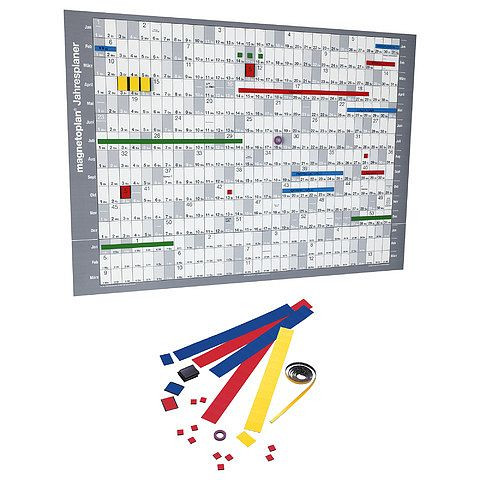 Magnetoplan Jahresplanerfolie inklusive Zubehör-Set 1, Ausführung 2018, 1235018