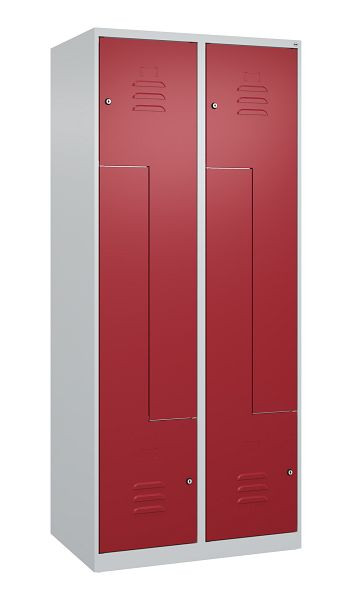C+P Z-Spind Classic PLUS, 4 Abteile, 1850x800x500mm, 7035/3003, Zylinderschlösser, 080003-224 S10007