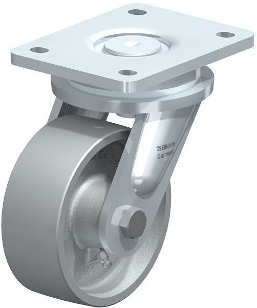 Blickle LO-G 127G Stahlgeschweißte Schwerlast-Lenkrolle, Guss, Grau, 609701