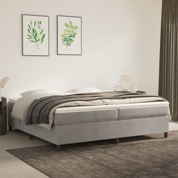 vidaXL Bettgestell Hellgrau 200x200 cm Samt, 3121138, 8720287237990