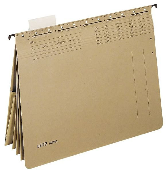 LEITZ 1983 Hängehefter ALPHA®, mehrfach, 4 kfm. Heftungen, Natronkarton, naturbraun, 1983-00-00