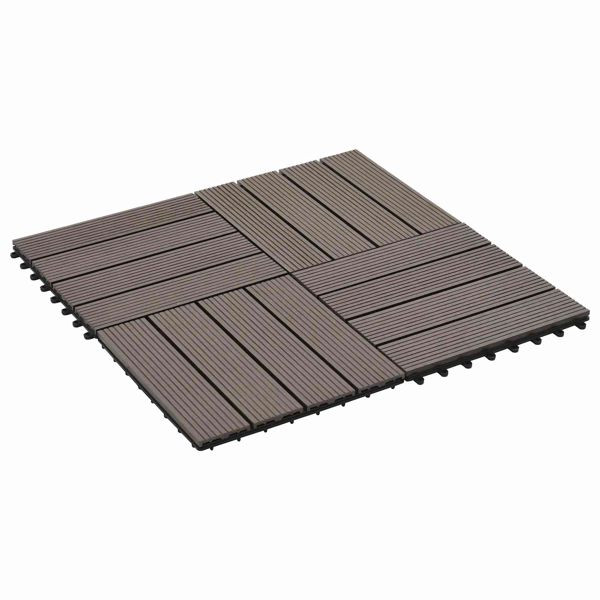 vidaXL Terrassenfliese 22-teilig Dunkelbraun 30 x 30 cm WPC, 3444833