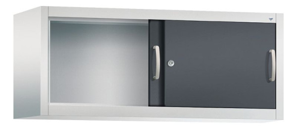 C+P Aufsatzschrank Acurado, H500xB1200xT400mm, Farbe: Lichtgrau / Schwarzgrau, Bügelgriff, 1 OH, 2044-00 S10048