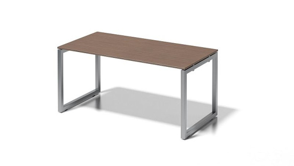 Bisley Cito Schreibtisch, 730 mm höhenfixes O-Gestell, H 19 x B 1600 x T 800 mm, nußbaum/silber, DOF1608WN355