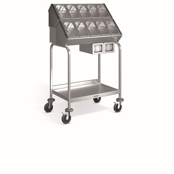 B.PRO BT 800 Besteck- und Tablettwagen aus rostfreiem Edelstahl mit Kunststoffrollen mit 2 Edelstahl-Serviettenspender, 572362