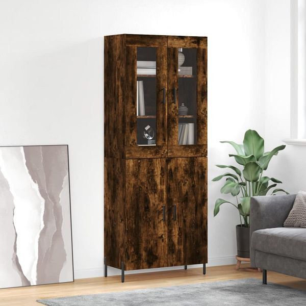 vidaXL Highboard Räuchereiche 69,5x34x180 cm Holzwerkstoff, 3198222
