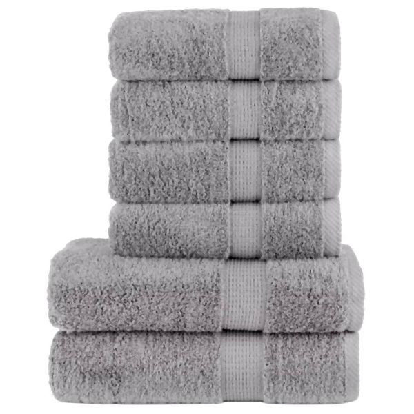 vidaXL 6 tlg. Premium-Handtuch-Set SOLUND Grau 600 g/m², 137560