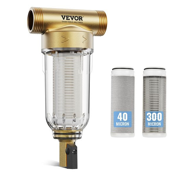 VEVOR Spin-Down-Filter, 40 Mikron + 30 Mikron Feinfiltration, Sedimentfilter, 3/4 Zoll GF + 1 Zoll GM, 4 t pro Std., SDCXQZSGLQZCDBHPNV0