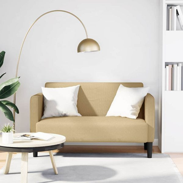 vidaXL Zweisitzer-Sofa Hellgrün Grau 109 cm Cordstoff, 4100526