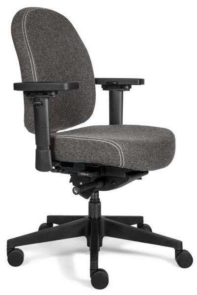Deskin Bürodrehstuhl SenseFIT mit Armlehnen, Grau, 680 x 650 x 1100 mm, 289364