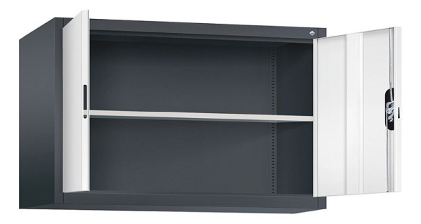 C+P Aufsatzschrank Acurado, H790xB1200xT500mm, Farbe: Schwarzgrau / Verkehrsweiß, Muldengriff, 9485-000 S10179