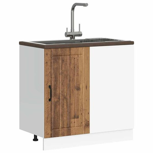 vidaXL Spülenunterschrank Lucca Altholz-Optik Holzwerkstoff, 854316